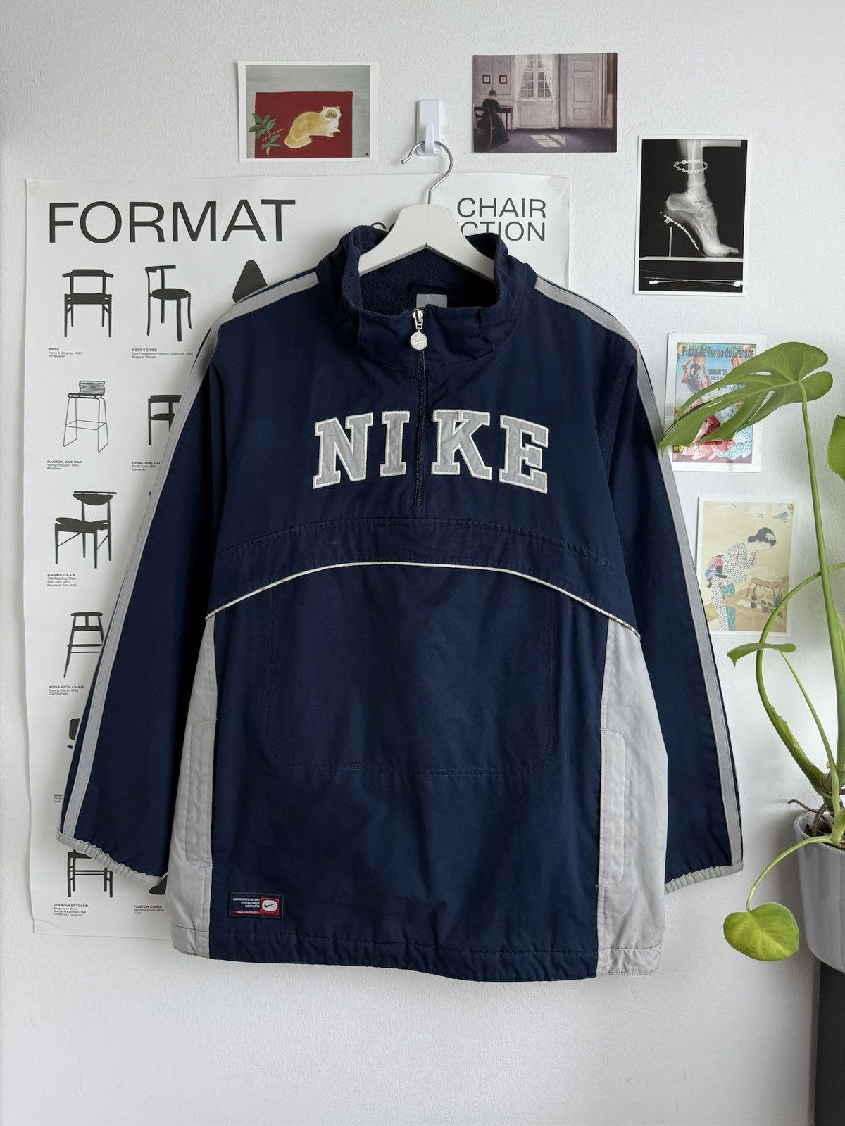 Vintage y2k Nike spellout logo 1/4 zip jacket skate retro