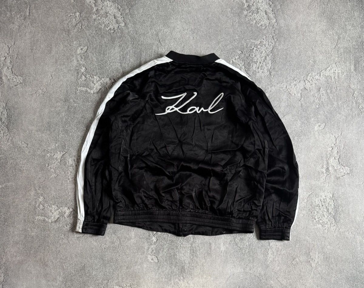 Karl Lagerfeld Karl Lagerfeld IT48/FR44/EU42 bomber zip jacket big logo Size L / US 10 / IT 46 - 12 Thumbnail