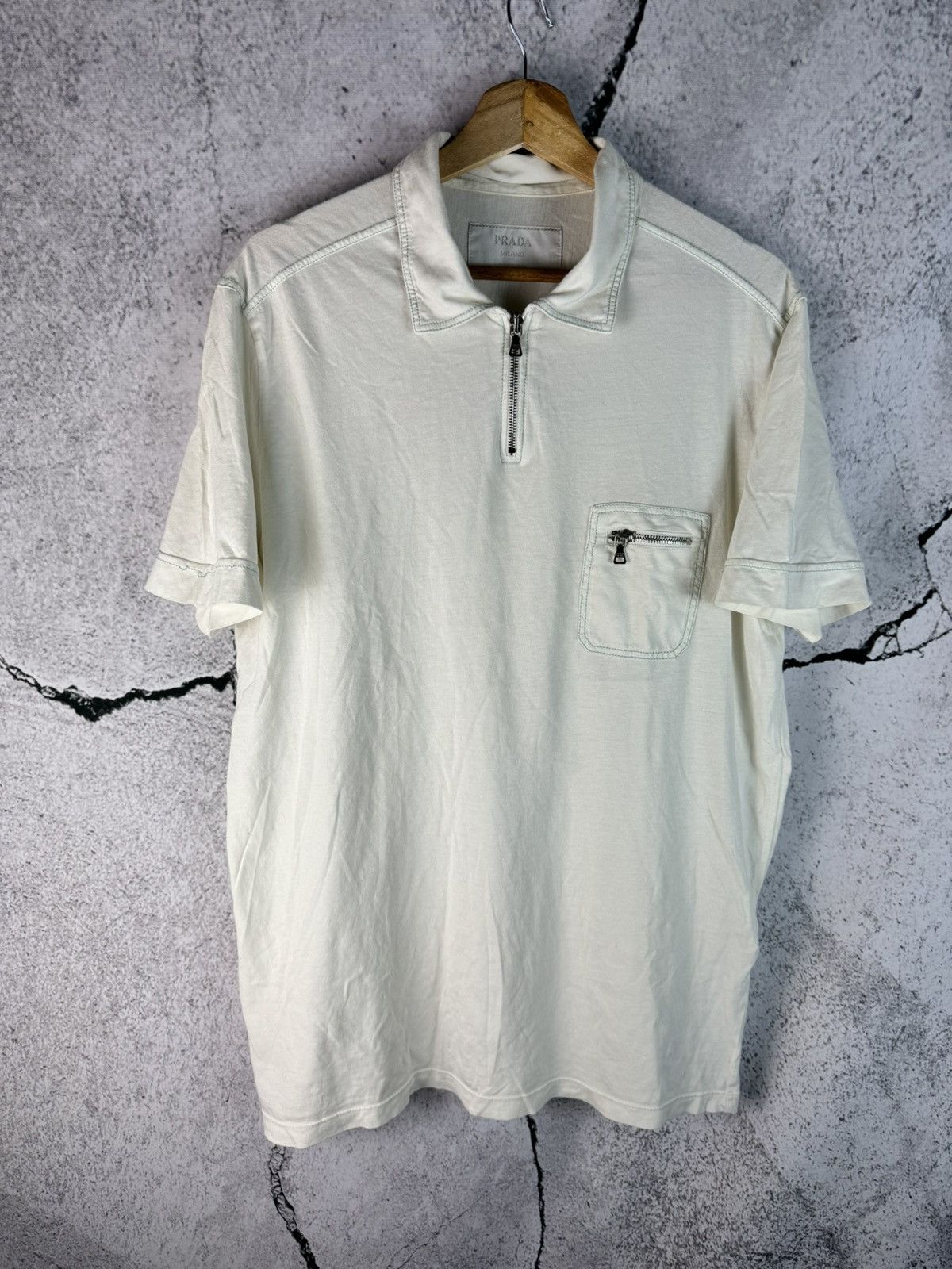 PRADA Milano Luxury Cotton Stretch Polo Made in Italy