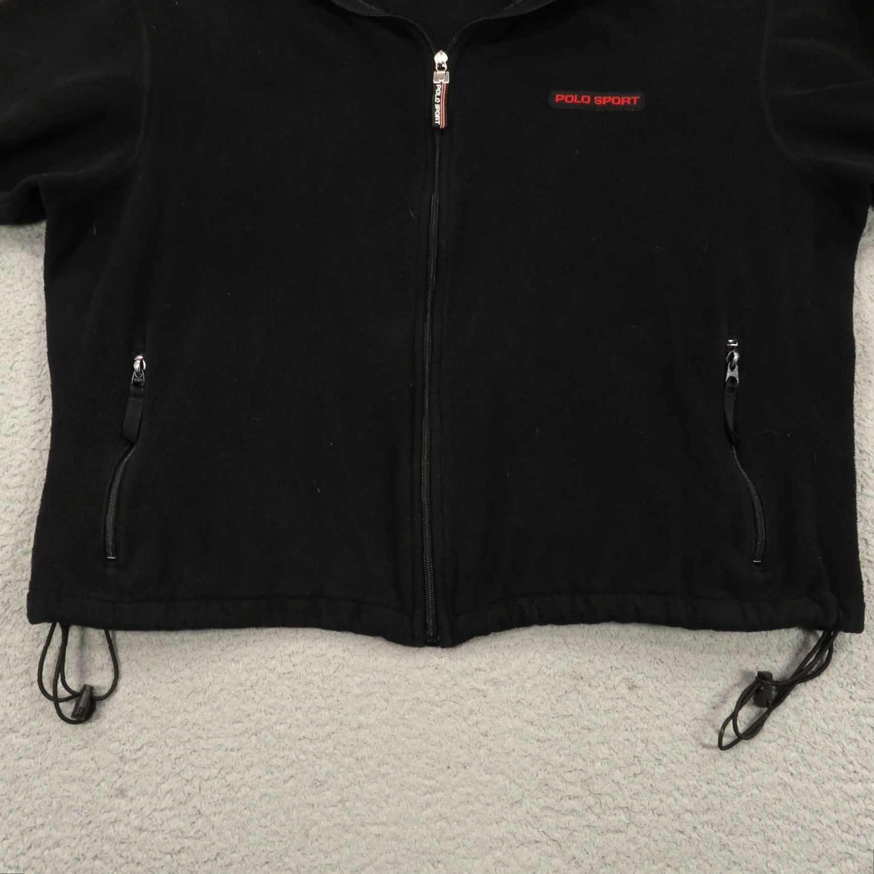Vintage VTG Polo Sport Ralph Lauren Jacket Men XL Fleece Zip Up 90s Made in USA Black Windbreaker Logo Pockets Full Zip Zipper Stand-Up Collar Mens Size US XL / EU 56 / 4 - 4 Thumbnail