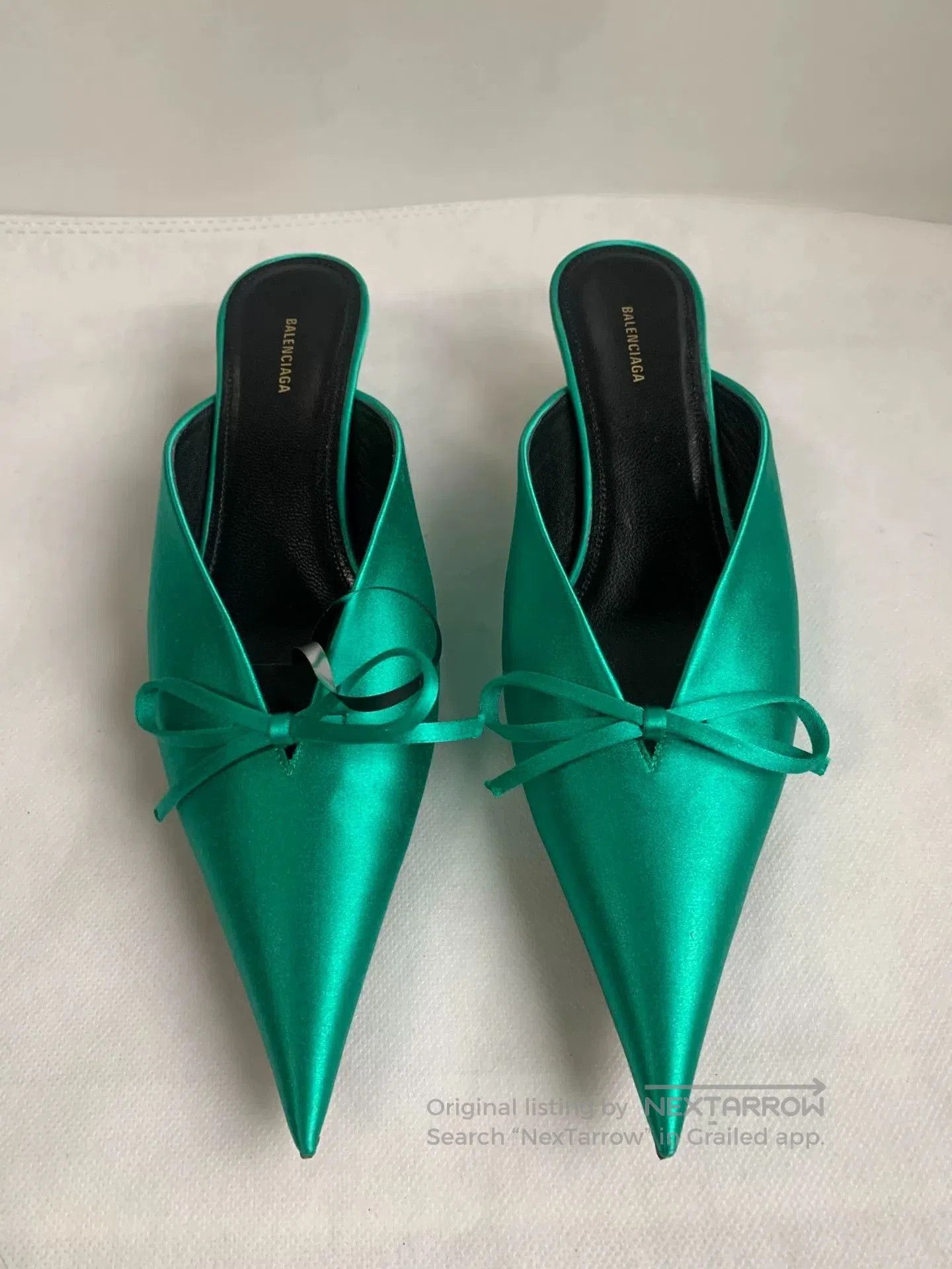 Balenciaga Balenciaga Green Bow Mules. Size US 4 / IT 34 - 1 Thumbnail