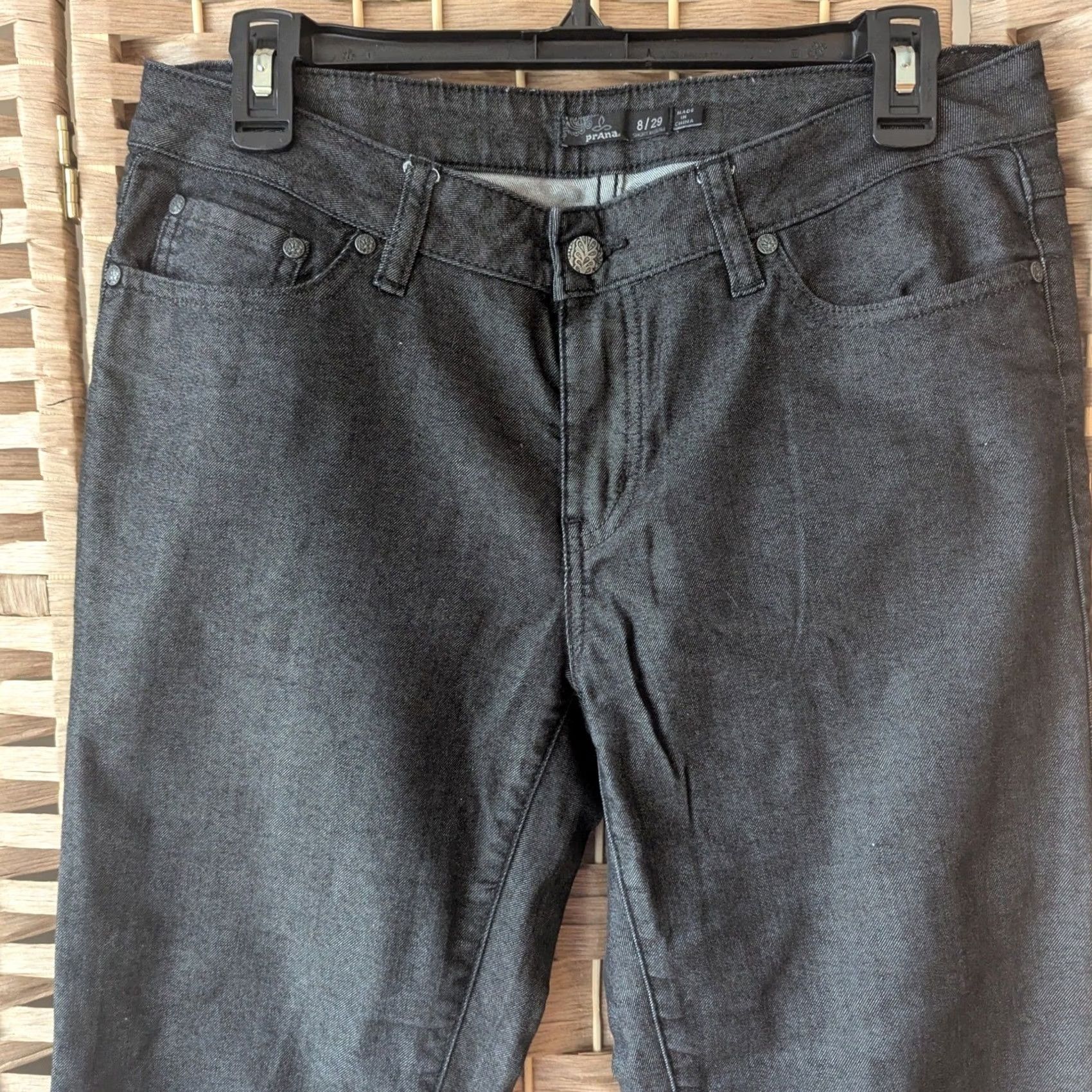 Prana Prana Kara Jeans Charcoal Grey Stretch Denim Tapered Leg Womens Sz 8/29 Short Size 29" - 3 Thumbnail