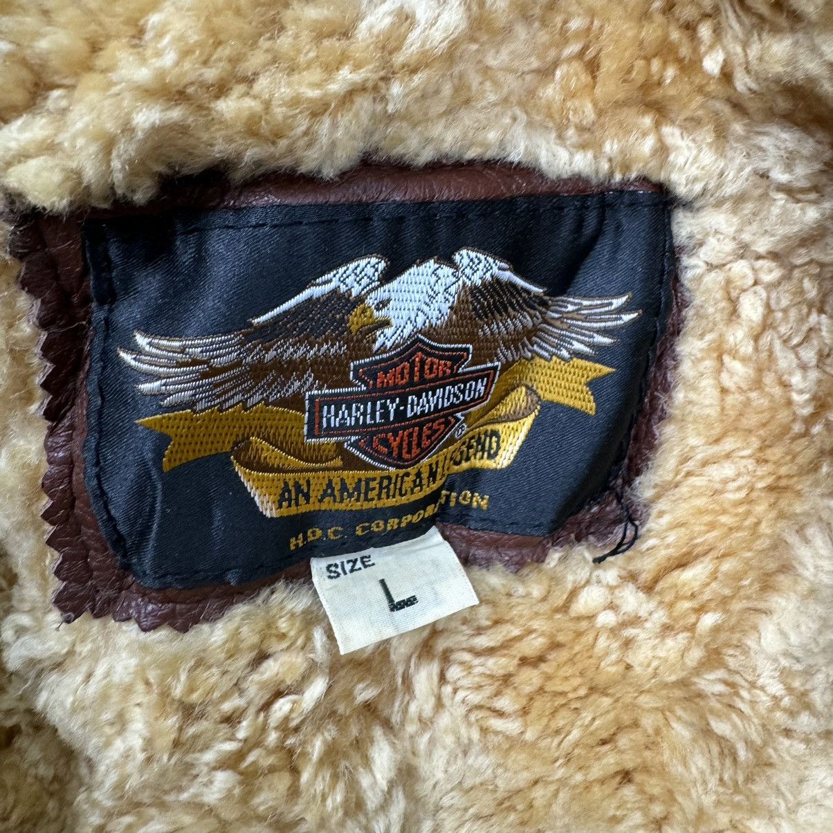 Harley Davidson ☀️HARLEY DAVIDSON B3 SHEEPSKIN BIKERS LEATHER JACKET Size US L / EU 52-54 / 3 - 14 Thumbnail