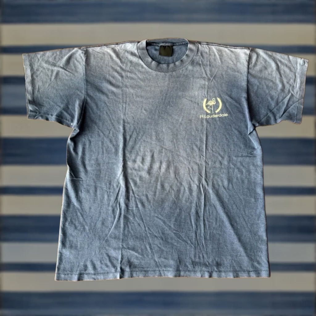 Vintage VINTAGE 90s Fort Lauderdale Florida Striped T-Shirt Faded Single Stitch USA Fort Lauderdale Size US XL / EU 56 / 4 - 1 Thumbnail