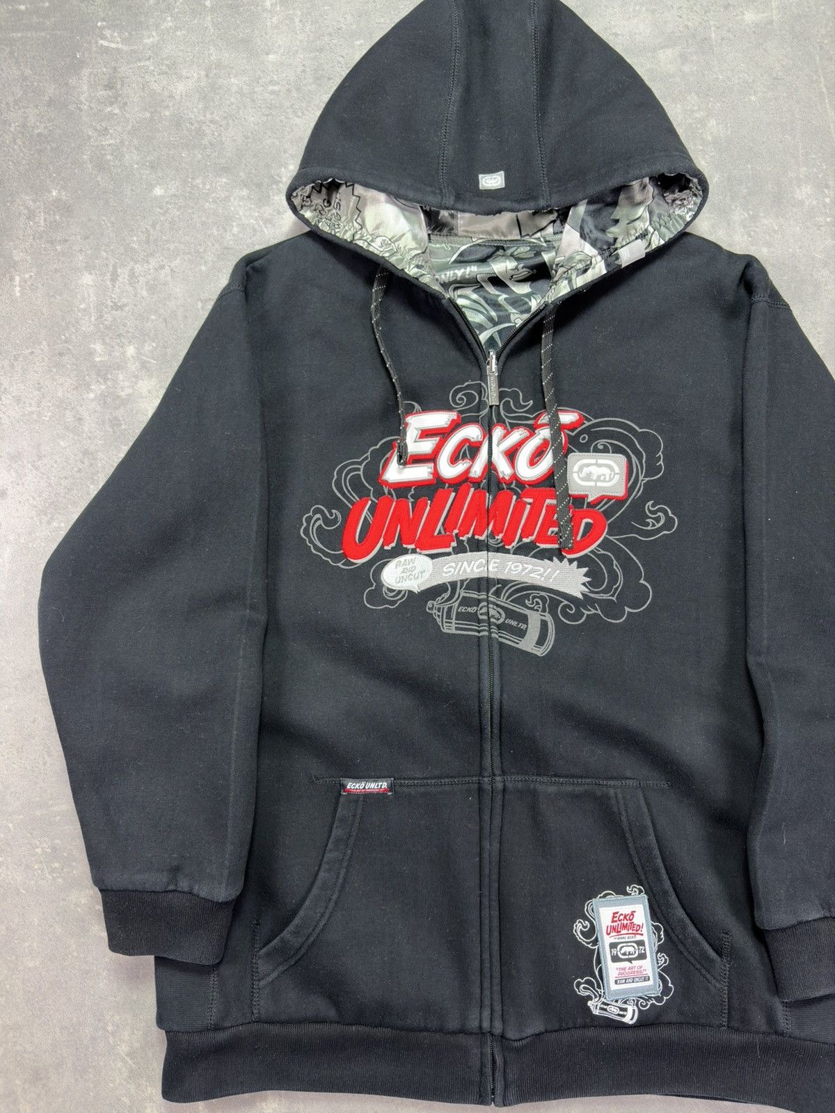 Ecko Unltd. 00s Ecko Unltd. Reversible AOP Printed Baggy Zip Hoodie XXL Size US XXL / EU 58 / 5 - 5 Thumbnail