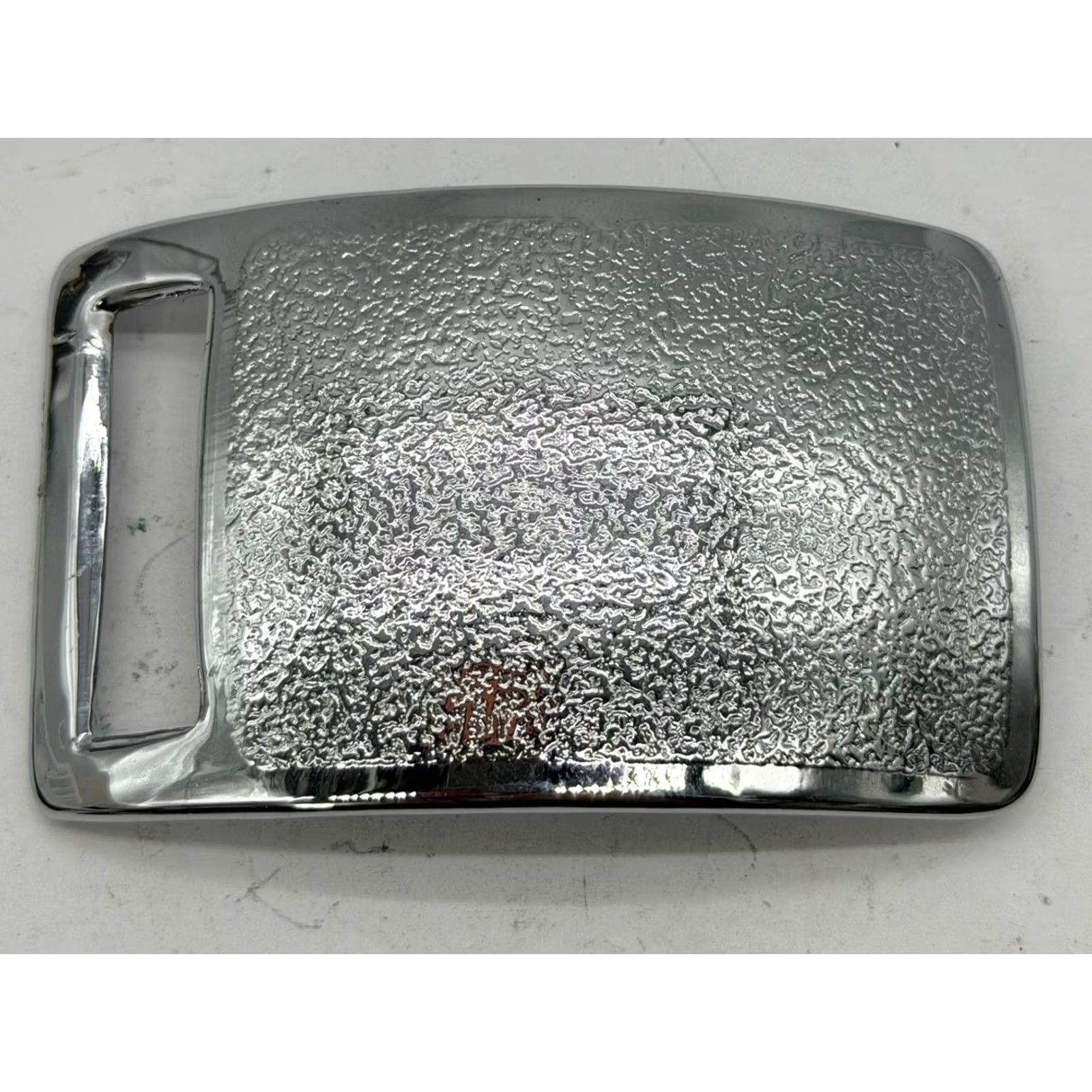 Vintage VINTAGE Silver Tone Hammer Rectangle Belt Buckle Textured Minimalist Western Buckle Men Belt Buckle Silver Alloy Size ONE SIZE - 2 Thumbnail