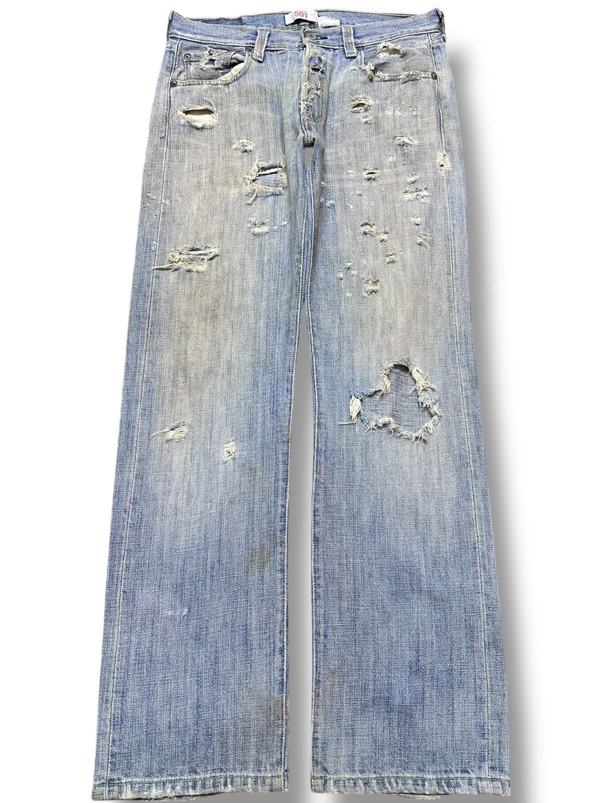 Levi's Vintage Clothing Vintage Levi’s 501 Ripped Grunge Distressed Denim Size US 31 - 1 Thumbnail
