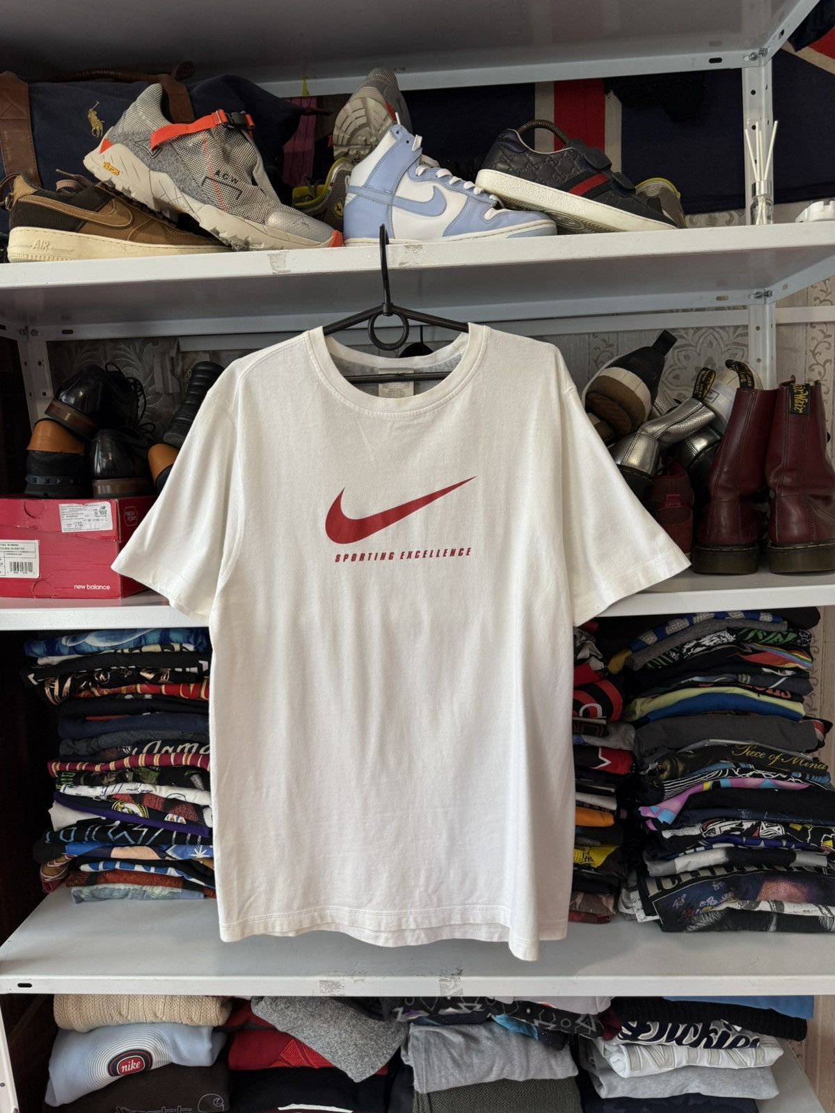 Nike Nike Vintage 90s Faded Big Swoosh Center Logo Tee Shirt Size US M / EU 48-50 / 2 - 1 Thumbnail