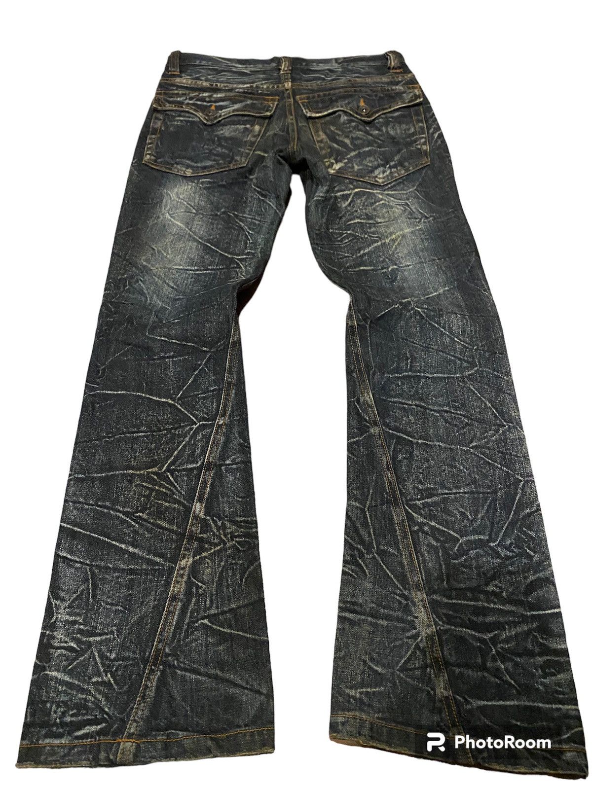 Japanese Brand Flare jeans Nylons Boot cut crazy lightning Size US 31 - 1 Thumbnail