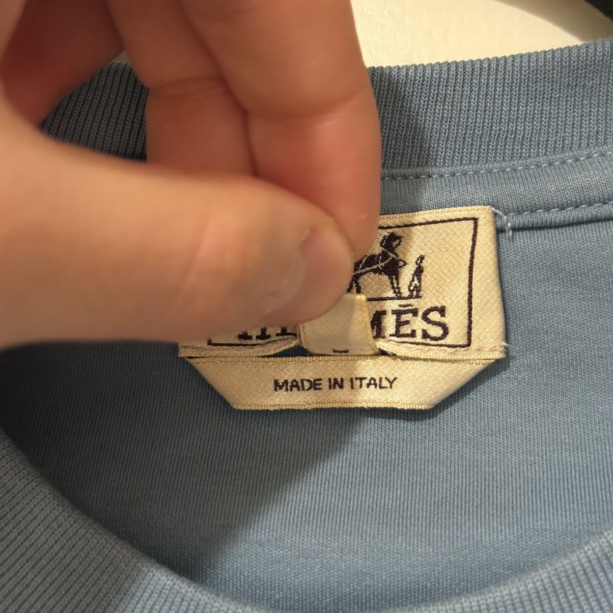 Hermes Hermès Men’s "Quarterb'H" Sky Blue Crewneck T-shirt Small Size US S / EU 44-46 / 1 - 4 Thumbnail