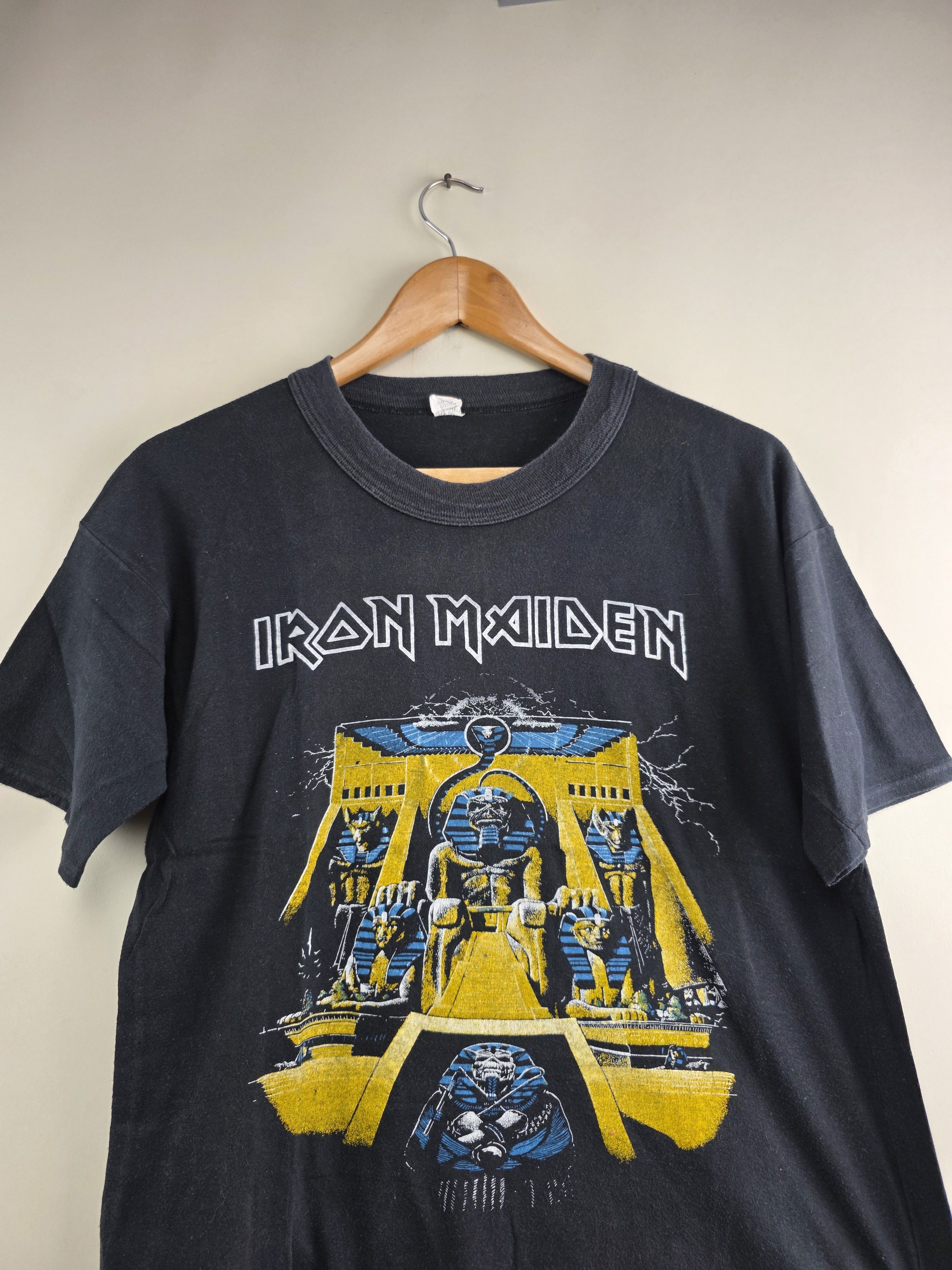 Band Tees × Iron Maiden × Vintage Early 80s Iron Maiden Power Slave L 19.5" 24" Size US L / EU 52-54 / 3 - 2 Thumbnail