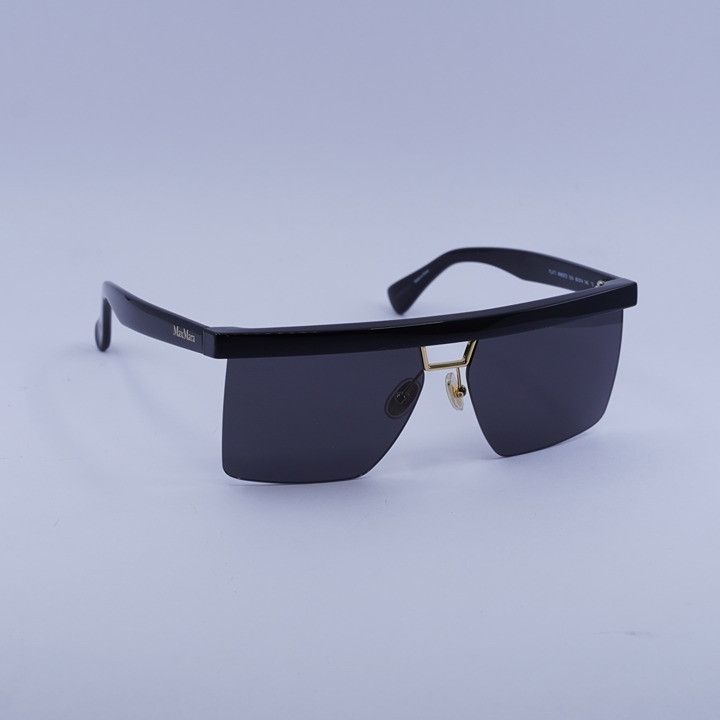 Max Mara Max Mara MM0072 01A Sunglasses Shiny Black Square Frame Size ONE SIZE - 5 Thumbnail