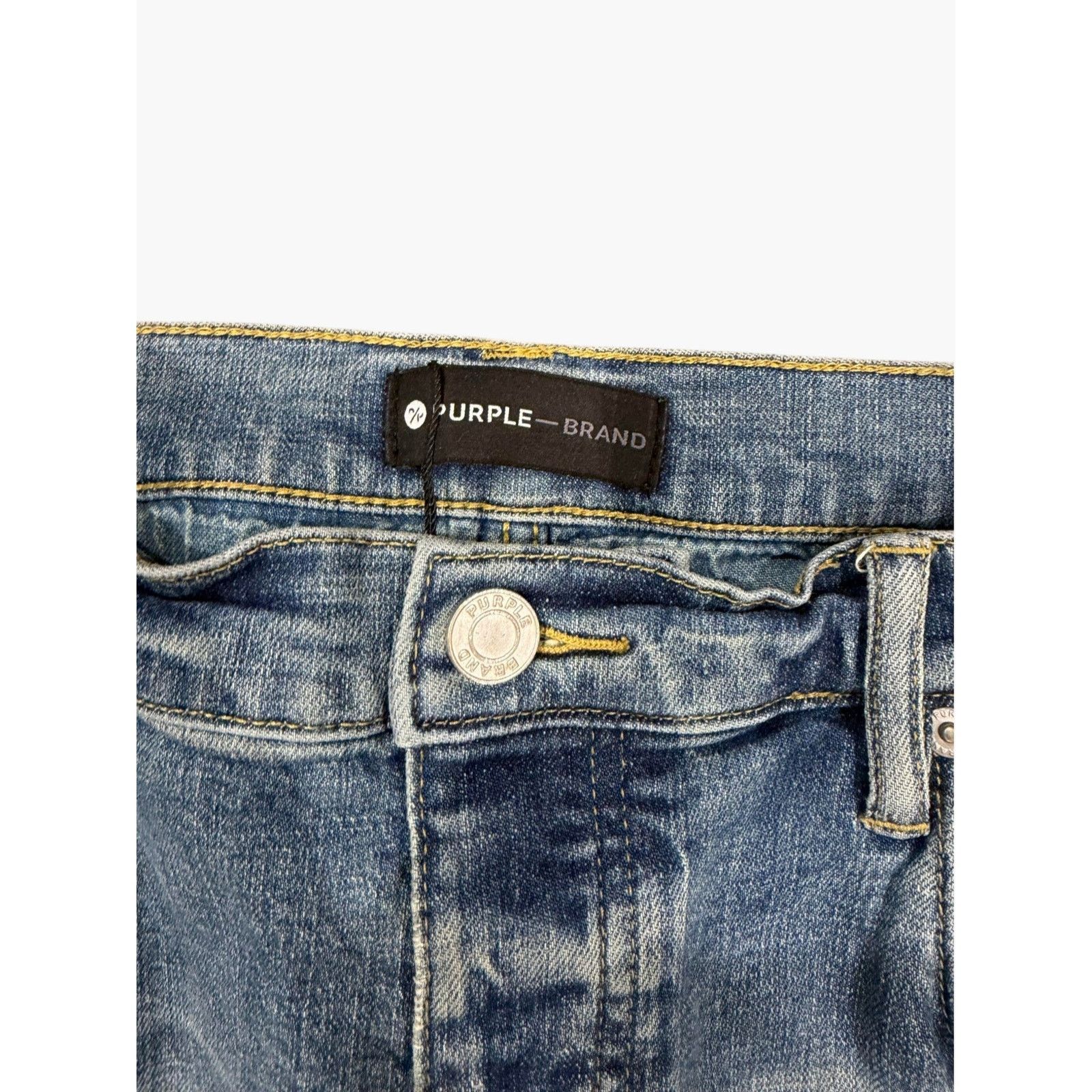 Purple Brand Purple Brand Light Wash Knee Ripped Jeans Size US 38 / EU 54 - 3 Thumbnail