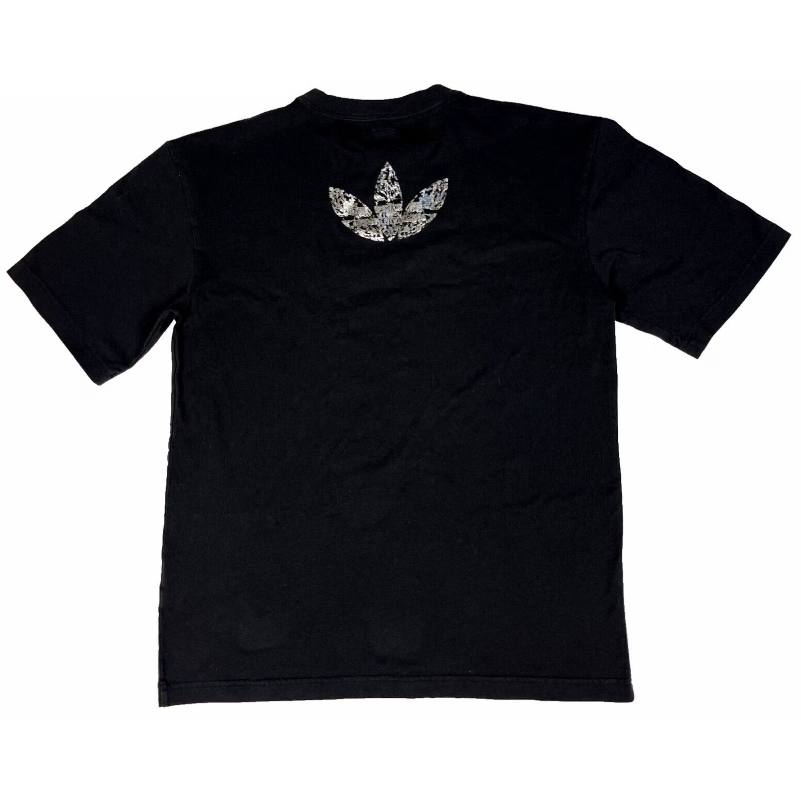 Adidas Adidas Men's Vintage 2008 T-Shirt Sz M Crew Neck Short Sleeve Black Cotton Medallion Clock Trefoil Double-Sided Graphic Print Size US M / EU 48-50 / 2 - 2 Thumbnail