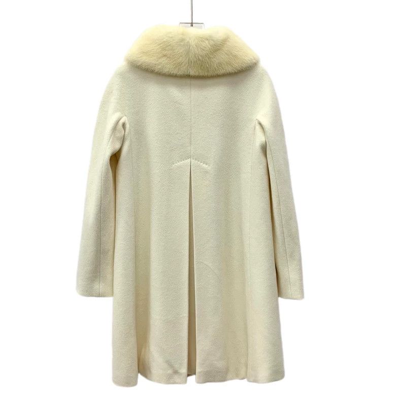 Max Mara Max Mara Beige-wool one-button long-sleeved coat with fur Size XS / US 0-2 / IT 36-38 - 2 Thumbnail
