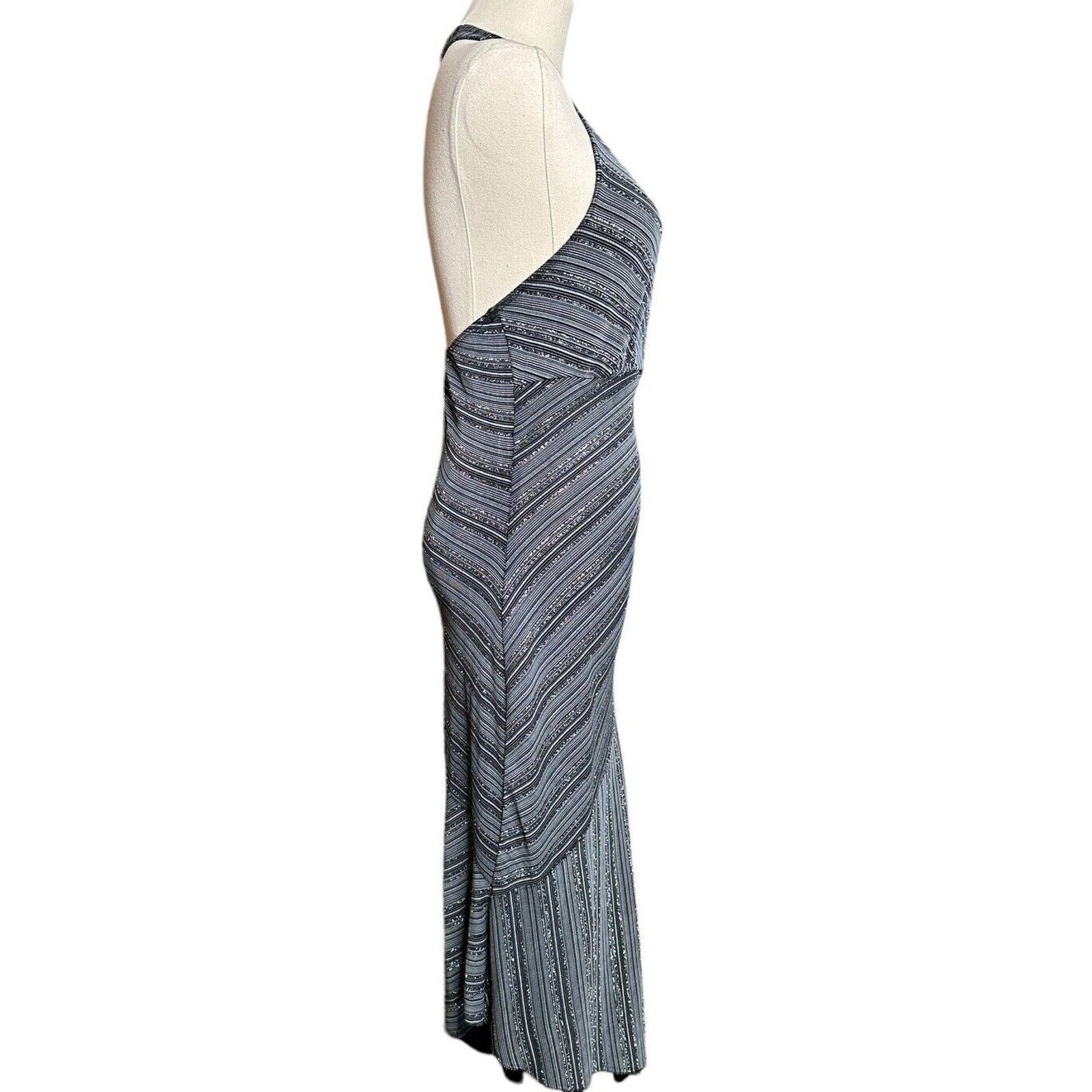 Other Y2K Charlotte Russe Black Silver Asymmetrical Halter Dress L Size L / US 10 / IT 46 - 8 Thumbnail