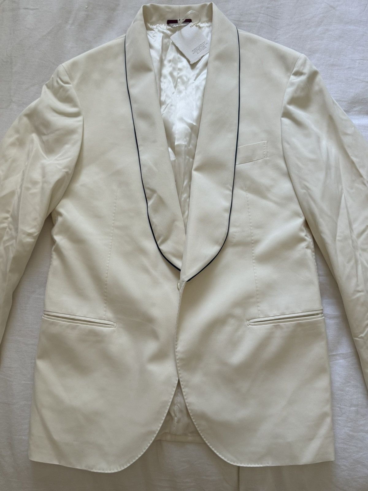 Brunello Cucinelli Brunello cucinelli off white silk formal blazer Size 48S - 9 Thumbnail