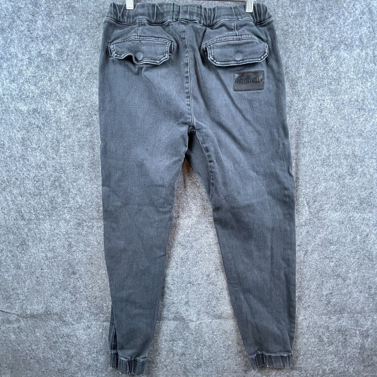 Been Trill Been Trill Pants Mens Small White Denim Joggers Streetwear Size US 30 / EU 46 - 2 Thumbnail