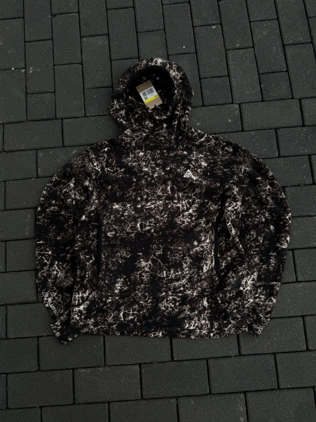 Image of Nike Acg Therma-Fit “Wolf Tree” Hoodie Polartec Vintage in Brown, Men's (Size Small)