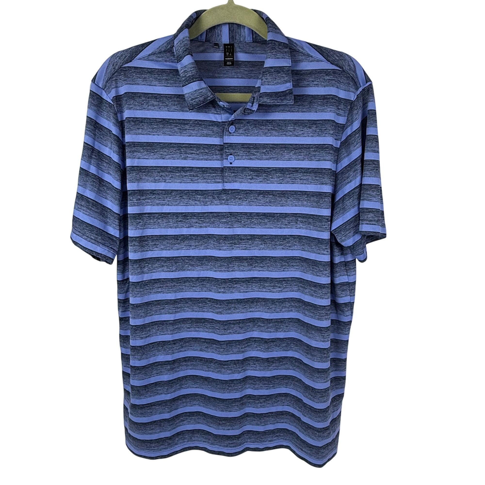 Adidas Adidas Men's 2-Color Striped Short-Sleeve Polo Golf Shirt Bl Size US L / EU 52-54 / 3 - 1 Thumbnail