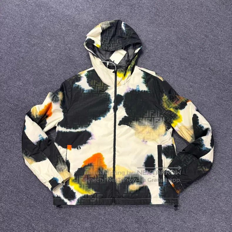 Fendi Fendi Patterned Logo Printed Splatter Effect Zip-Up Hooded Size US S / EU 44-46 / 1 - 1 Thumbnail