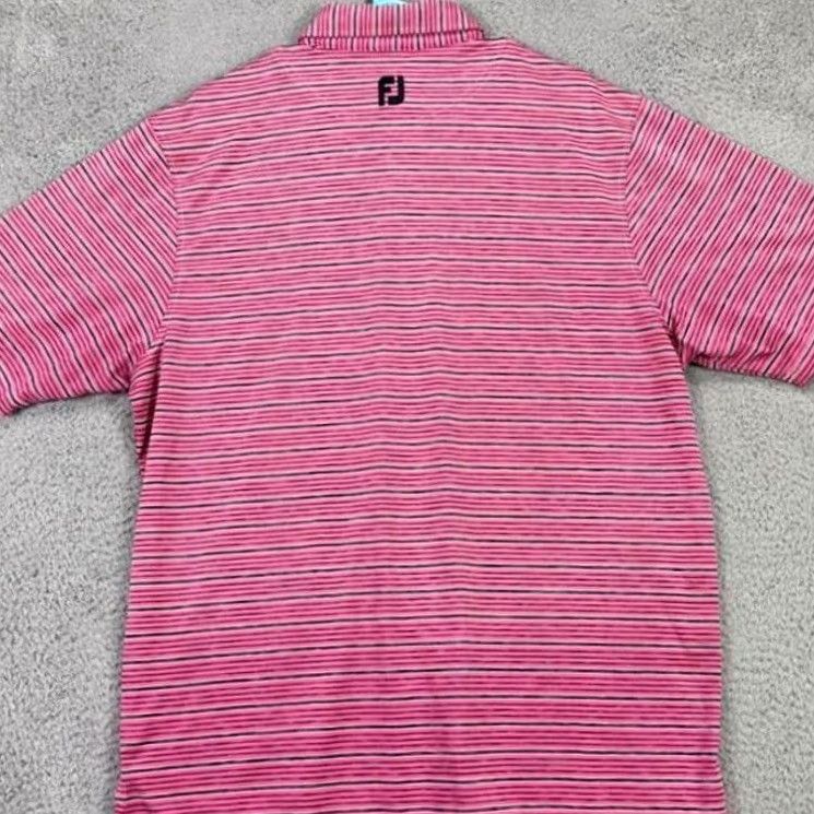 Footjoy FootJoy FJ Golf Polo Shirt Adult Large Pink Black Striped Mens Rugby Size US L / EU 52-54 / 3 - 2 Thumbnail