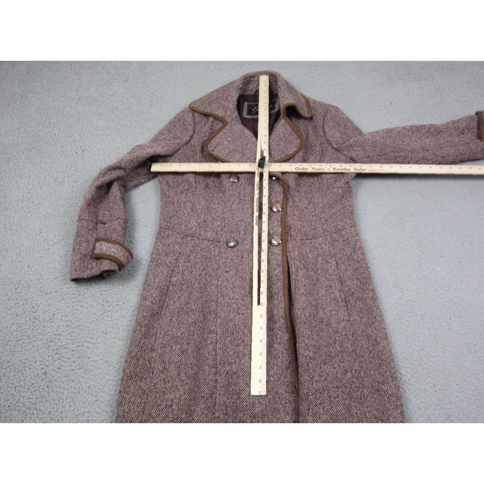 Guess VINTAGE Guess Pea Coat Womens XL Red Tweed 90s Double Breasted Wool Coat Size XL / US 12-14 / IT 48-50 - 6 Thumbnail