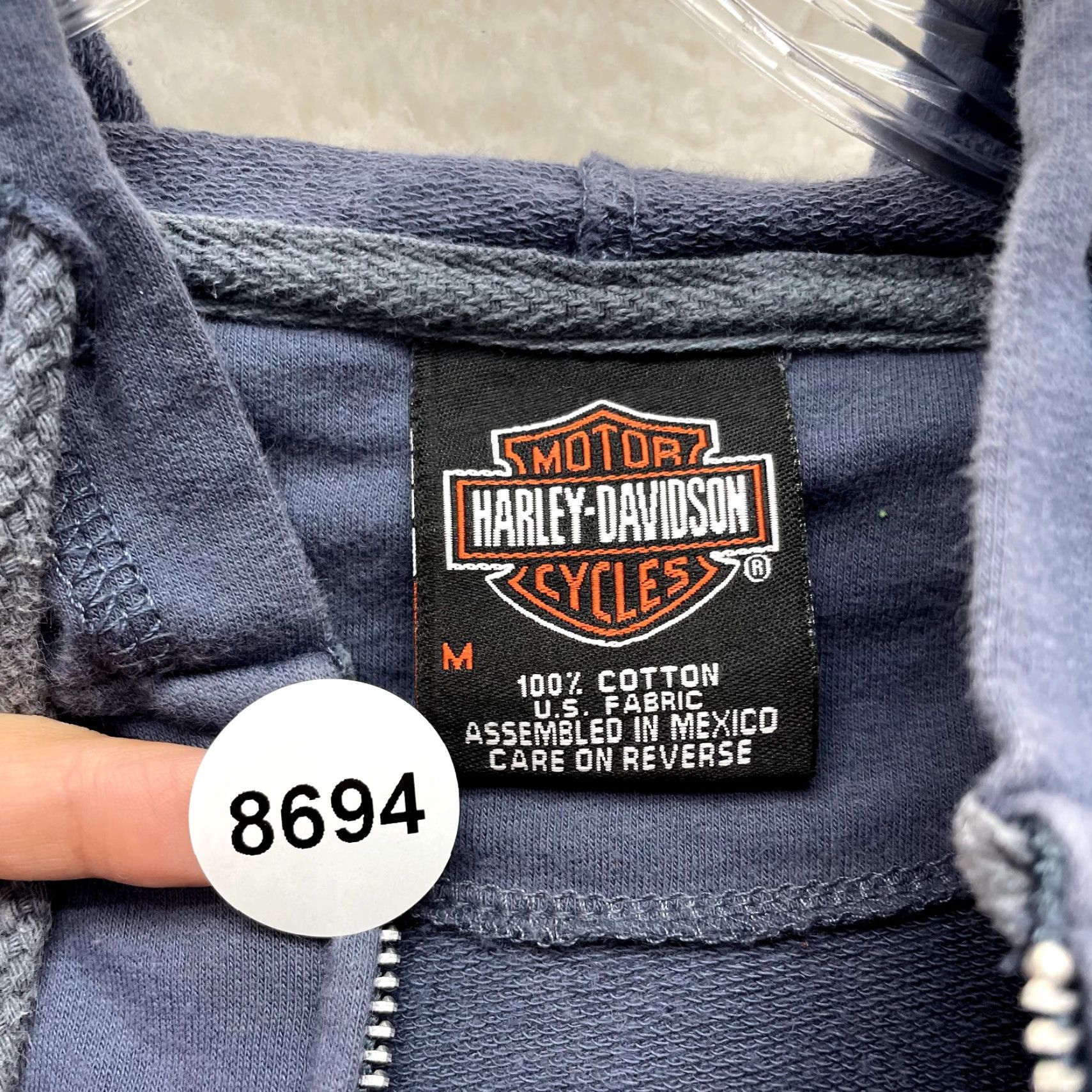 Harley Davidson VINTAGE Harley-Davidson Hoodie Women M Blue Full Zip Grunge Moto Cyber Fairy Rhinestone نمایش Size M / US 6-8 / IT 42-44 - 7 Thumbnail