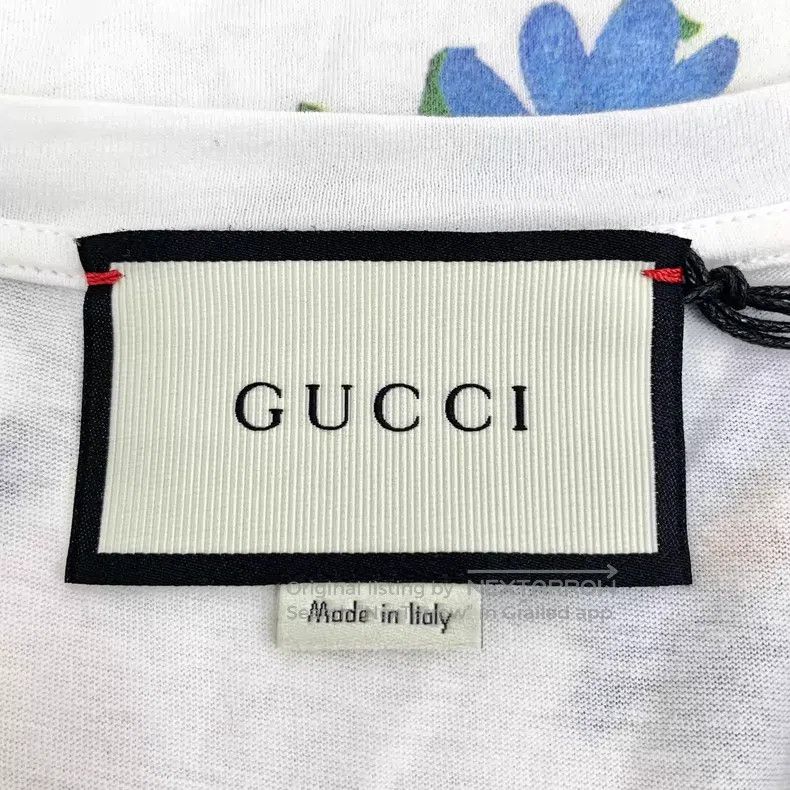 Gucci Gucci White floral heart print cotton round-neck short-sle Size M / US 6-8 / IT 42-44 - 5 Thumbnail