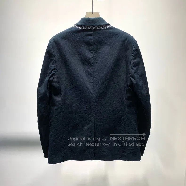 Alexander McQueen Alexander Mcqueen Black embroidered lace collar fashion ca Size 52R - 2 Thumbnail