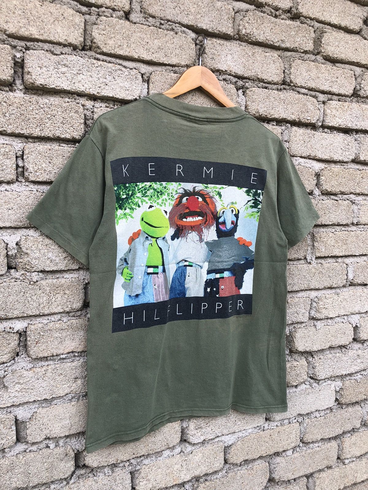 Vintage RARE VTG 90s Kermie Hilflipper Kermit Muppets Parody Tshirt Size US M / EU 48-50 / 2 - 14 Thumbnail
