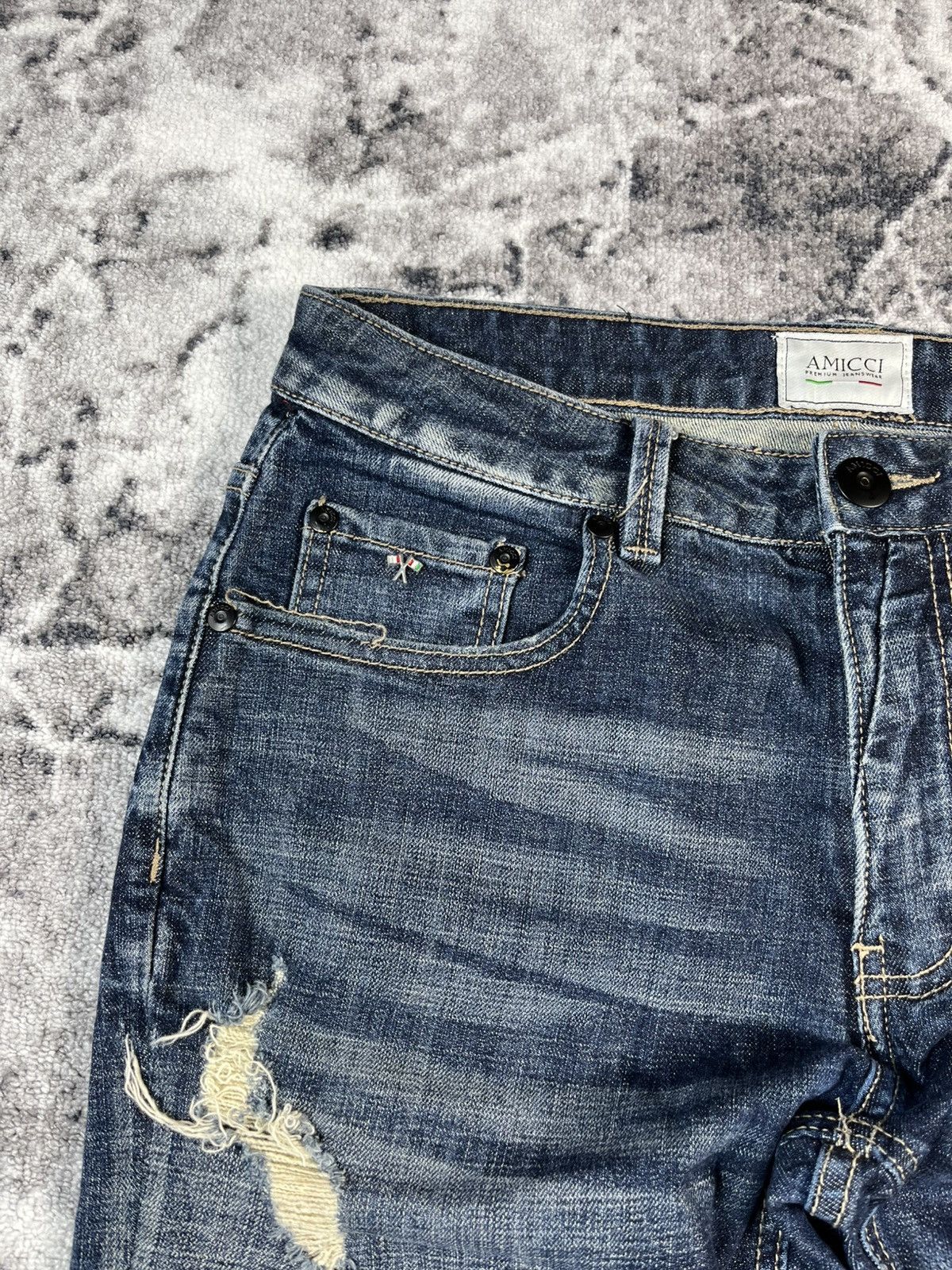 Other Amicci Distressed Denim Jeans Vintage Luxury Italy 30 Size 30" / US 8 / IT 44 - 6 Thumbnail