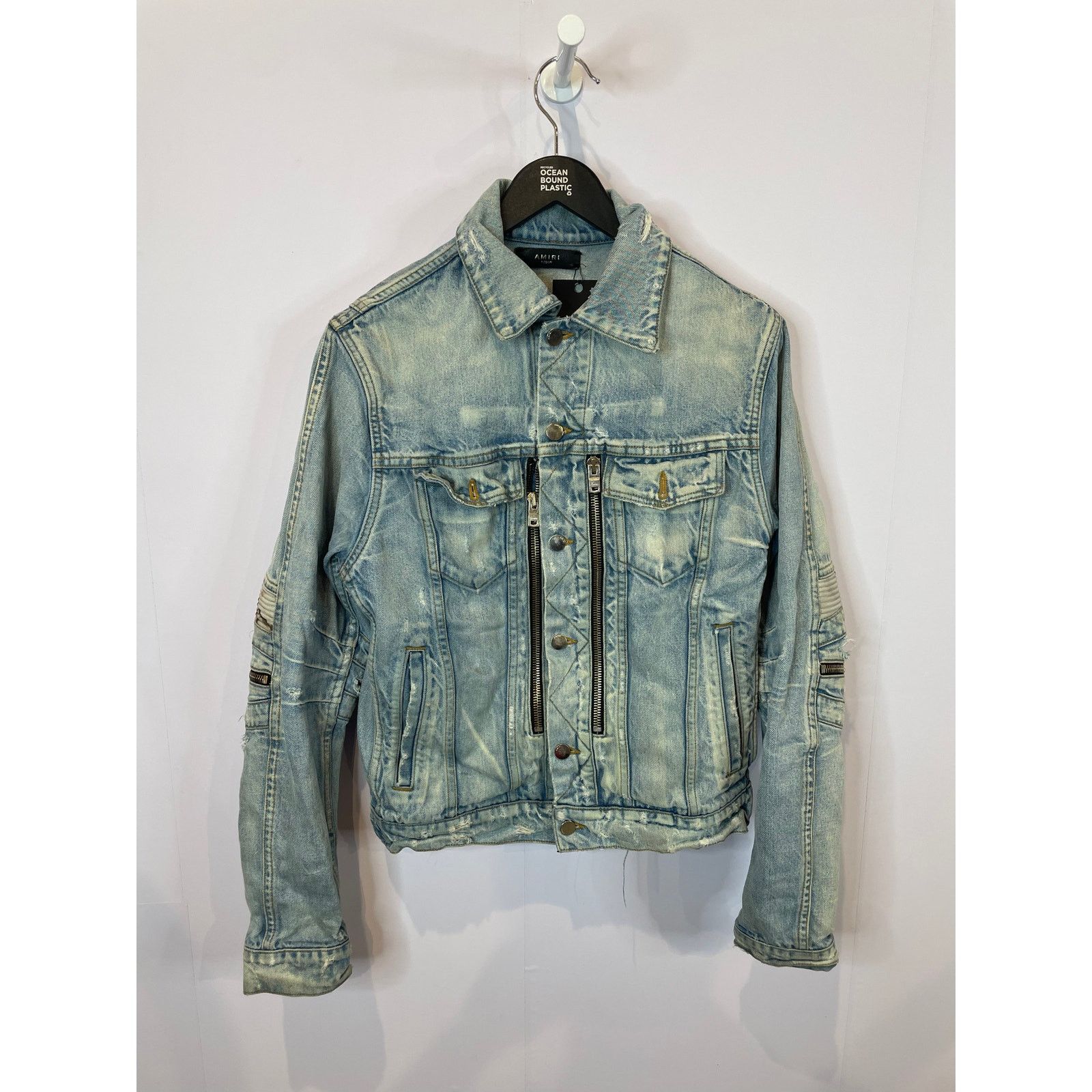 Amiri Amiri MX2 Jean Jacket Light Wash Marble Used Medium Size US M / EU 48-50 / 2 - 1 Thumbnail