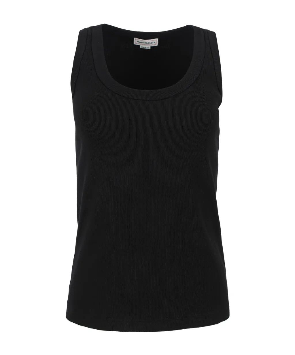 Alexander McQueen o1srvl11e0326 Sleeveless Tank Top in Black Size S / US 4 / IT 40 - 1 Thumbnail