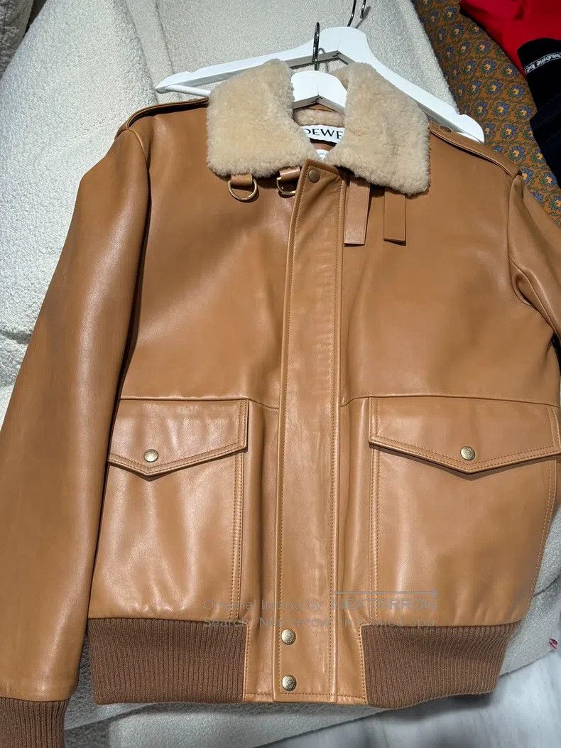 Loewe Loewe Leather and fur blend jacket leather coat show model Size US S / EU 44-46 / 1 - 3 Thumbnail
