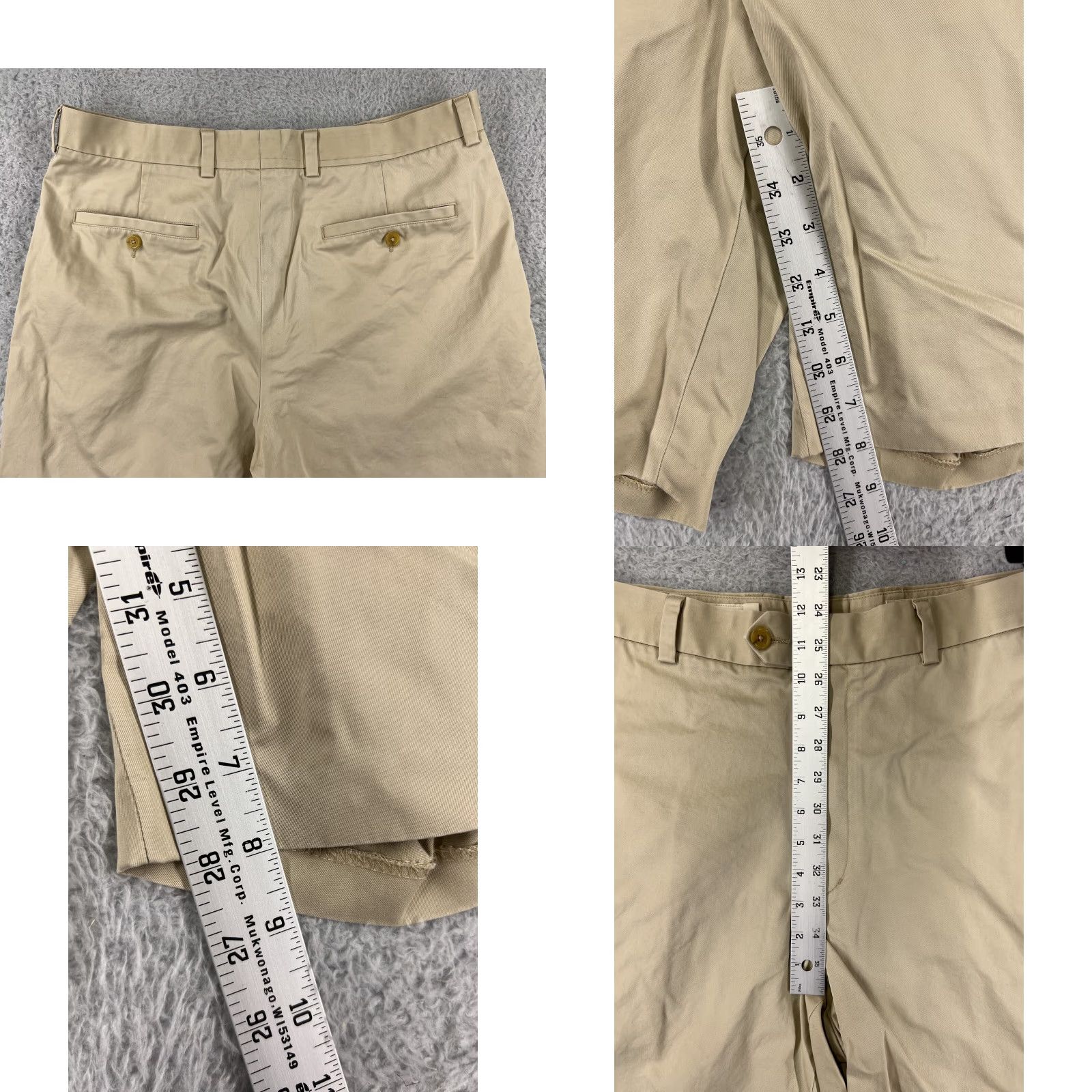 Nordstrom John W Nordstrom Shorts Mens 35 Beige Khaki Golf 100% Supima Cotton Golfer Size US 35 - 8 Thumbnail