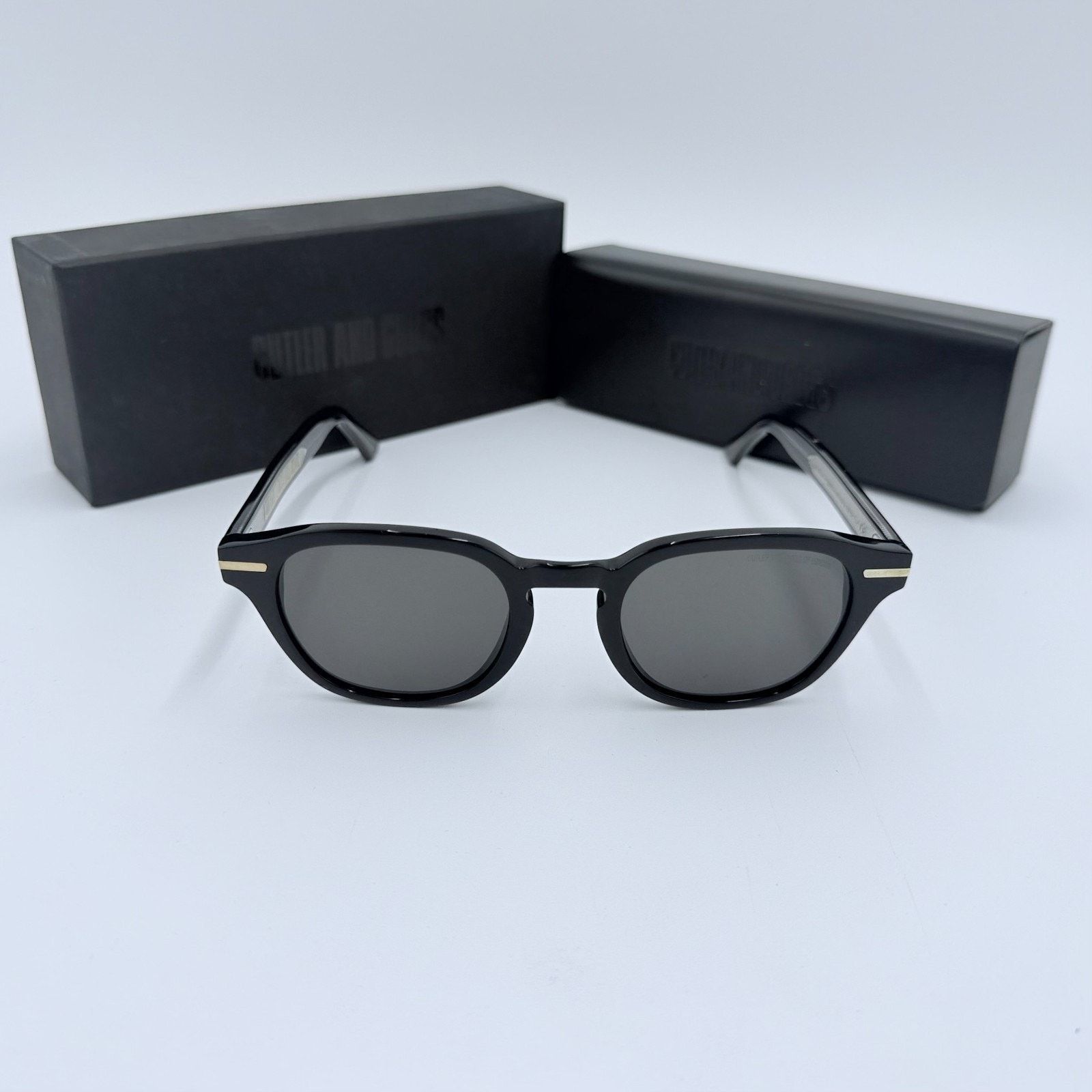 Cutler and Gross NEW Cutler and Gross 1356S 005 Black Crystal Grey Lens Size ONE SIZE - 8 Thumbnail