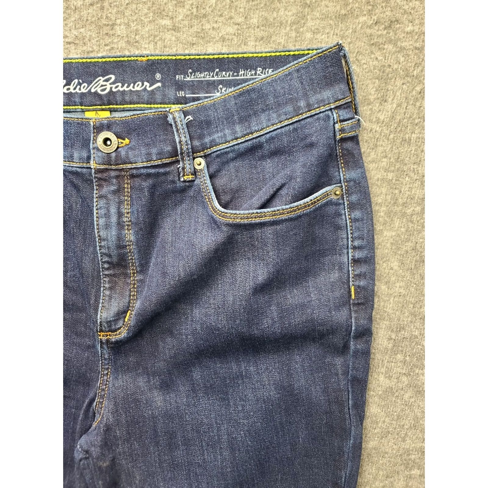 Eddie Bauer Eddie Bauer Jeans Womens 14x27 Travex Guide Pro Curvy Fit High Rise Skinny Leg Denim Blue 14 Regular Inseam 27" Slim Pockets Stretch Size 36" / US 14 / IT 50 - 7 Thumbnail