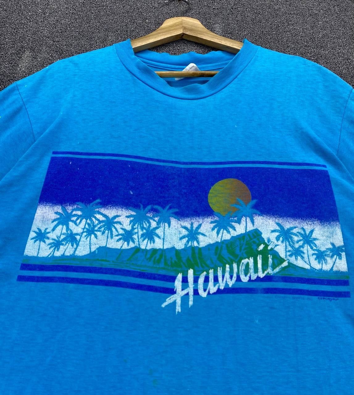 Vintage Vintage 80s Rare Hawaii Sunset Tee T Shirts Size US L / EU 52-54 / 3 - 6 Thumbnail