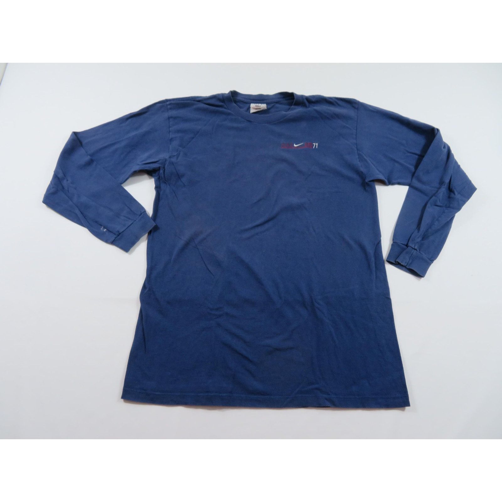 Nike Nike Spellout Small Swoosh Logo Blue Long Sleeve Shirt M 90s Size US M / EU 48-50 / 2 - 1 Thumbnail
