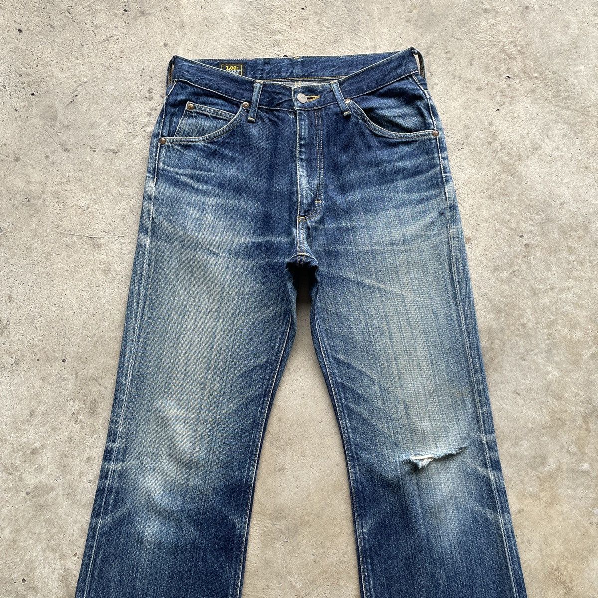 Japanese Brand Vintage Flare Lee Distressed Faded Jeans Denim Pants W29 Size US 29 - 3 Thumbnail