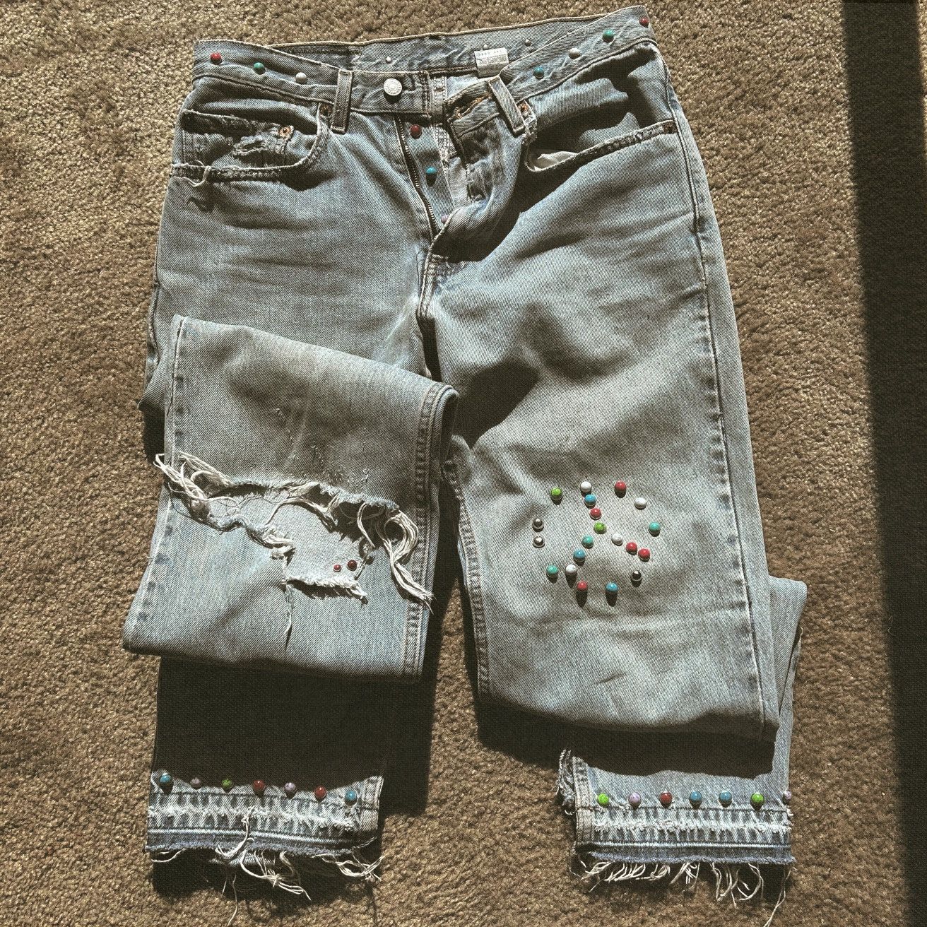 Handmade Brass castle denim Size US 31 - 1 Thumbnail