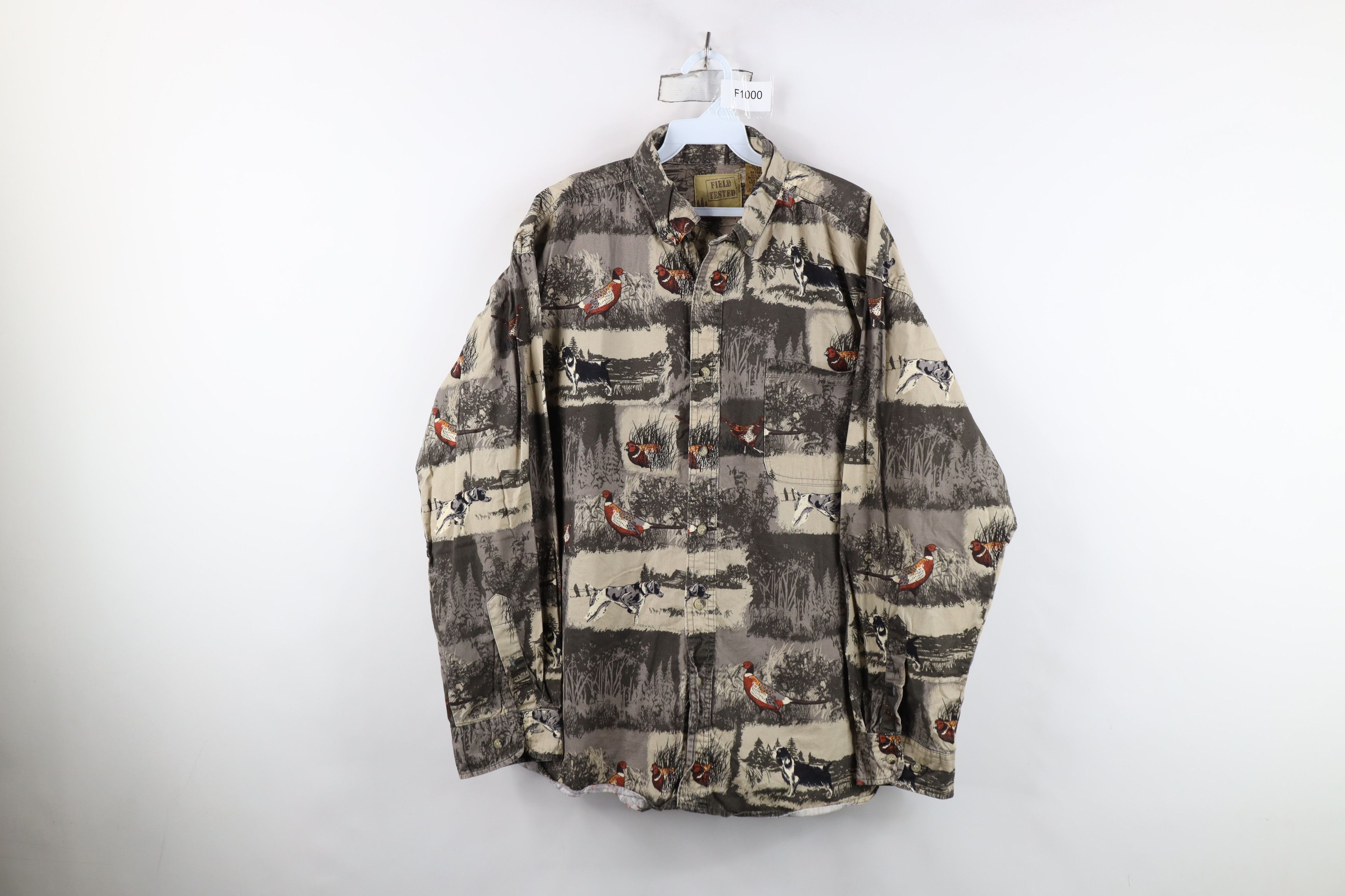 Vintage Vintage 90s Y2K Hunting Dog All Over Print Button Shirt Size US XL / EU 56 / 4 - 1 Thumbnail