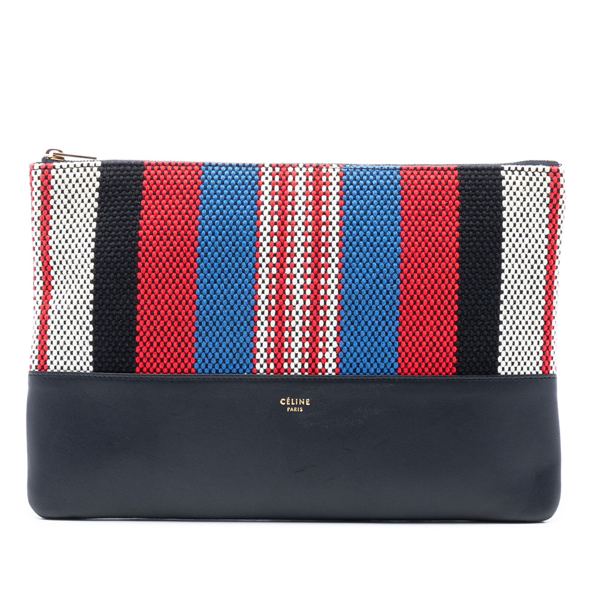 Celine Canvas Striped Solo Pouch Size ONE SIZE - 1 Thumbnail