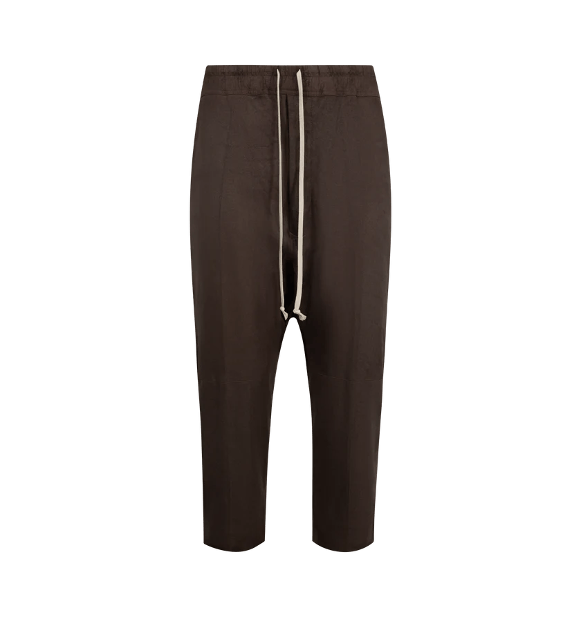 Rick Owens o1h1sh11225 Drawstring Cropped Pant in Brown Size US 34 / EU 50 - 1 Thumbnail