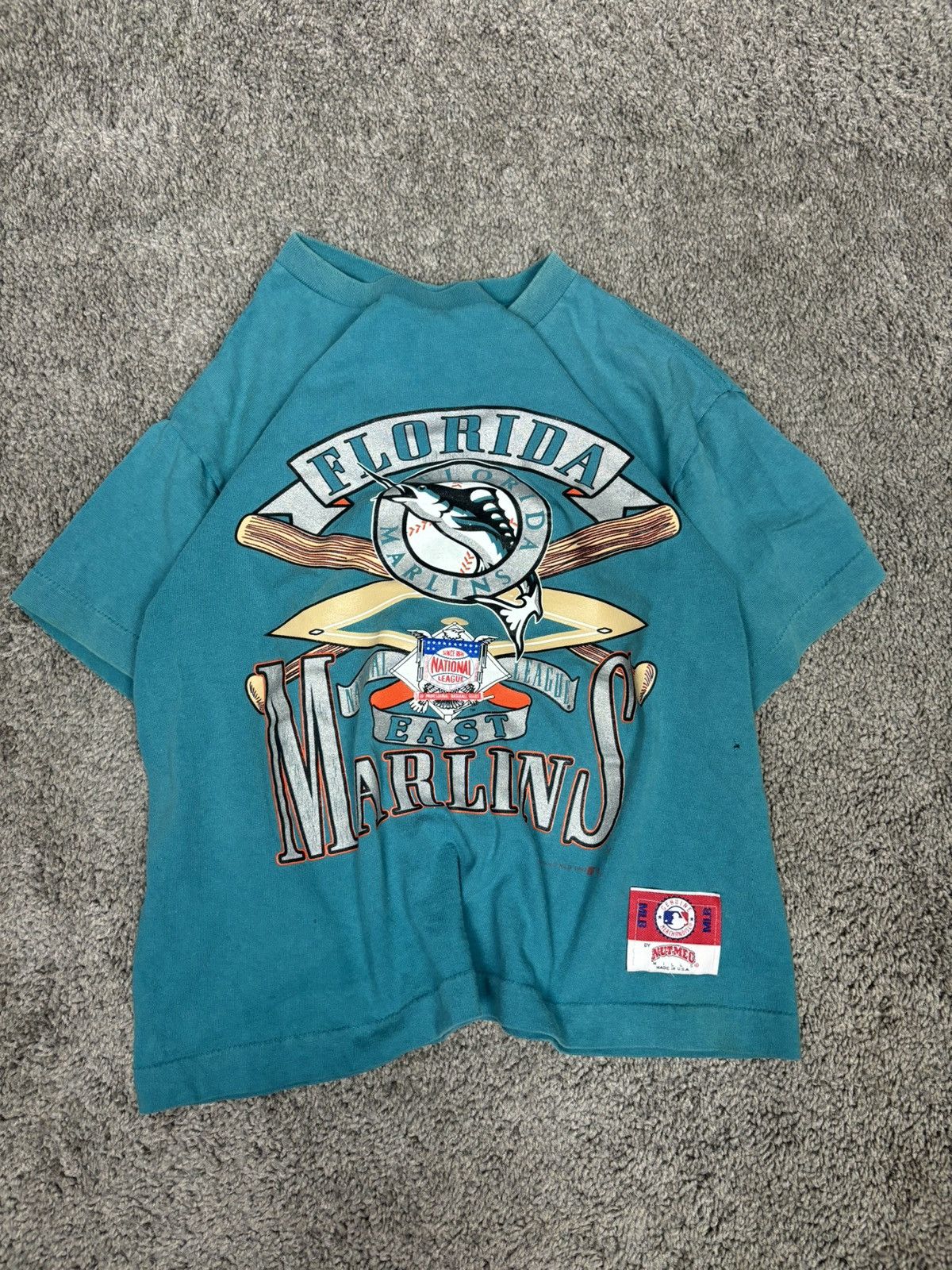 Nutmeg Vintage 1997 nutmeg teal florida marlins mlb tshirt Size US M / EU 48-50 / 2 - 1 Thumbnail