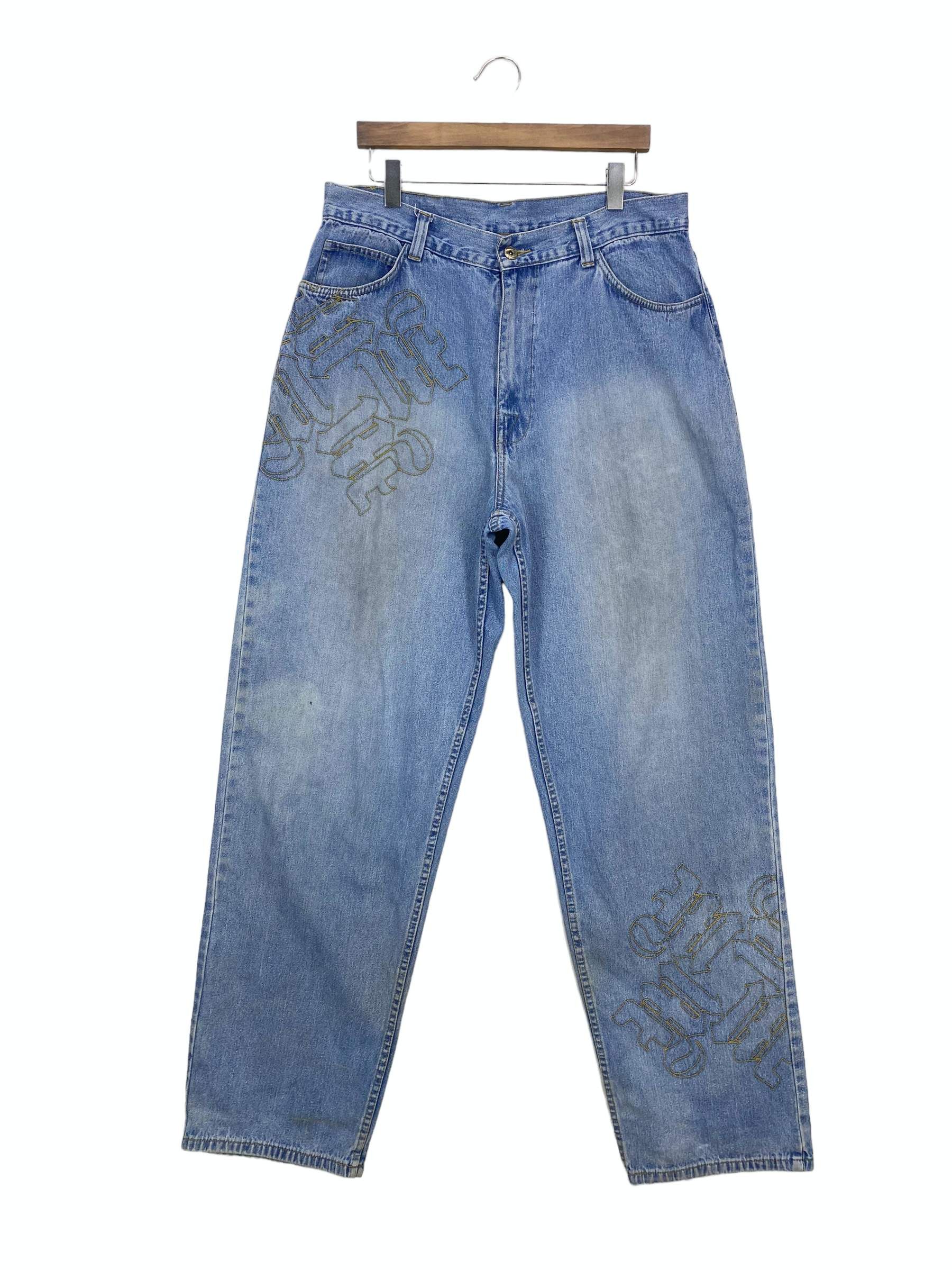 image of Makaveli Jeans Hip Hop Skateboards Baggy Jeans in Blue, Men's (Size 34)