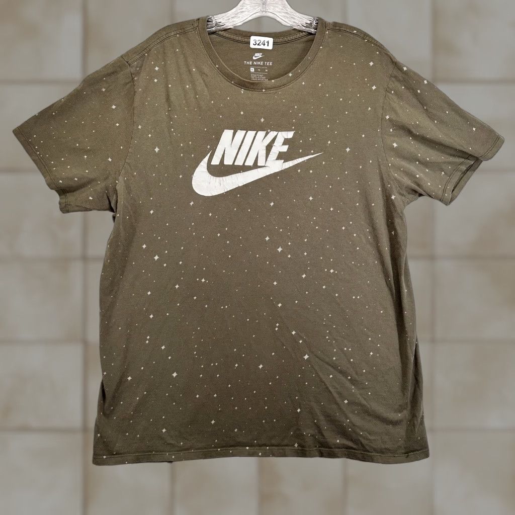 Nike Nike T-Shirt Mens Large Green Sports Logo Crew Neck Short Sleeve Breathable Cotton Size US L / EU 52-54 / 3 - 1 Thumbnail