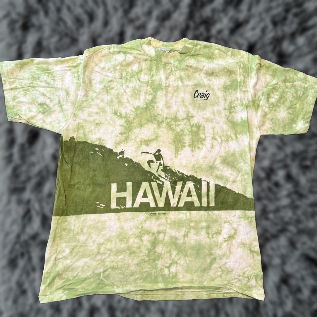 Vintage VINTAGE Crazy Shirts 2-Sided Tie Dye T Shirt Hawaii 1970s XL Craig USA Made Graphic Tee Men Size US XL / EU 56 / 4 - 1 Thumbnail