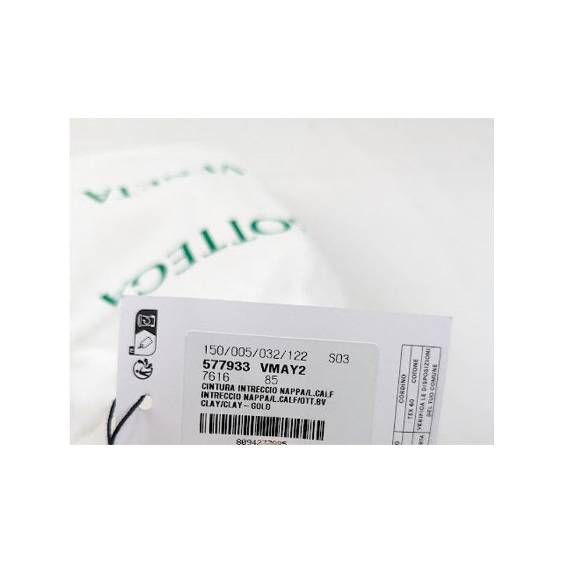 Bottega Veneta o1rshd1 Size: 85 / Intreccio Cintura Suede Belt in Clay/Gold Size ONE SIZE - 12 Thumbnail